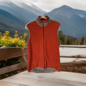 Vintage Y2K Patagonia orange tan fleece vest full zip sz M hiking gorpcore